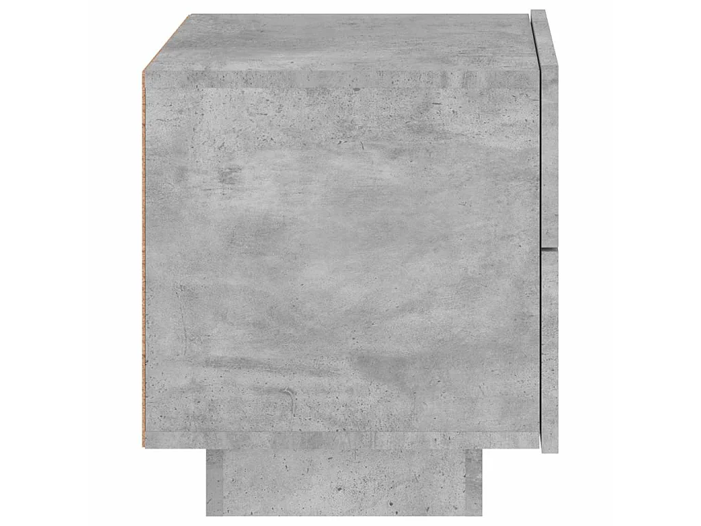 Table de chevet avec lumières LED gris béton 70x36x40,5 cm