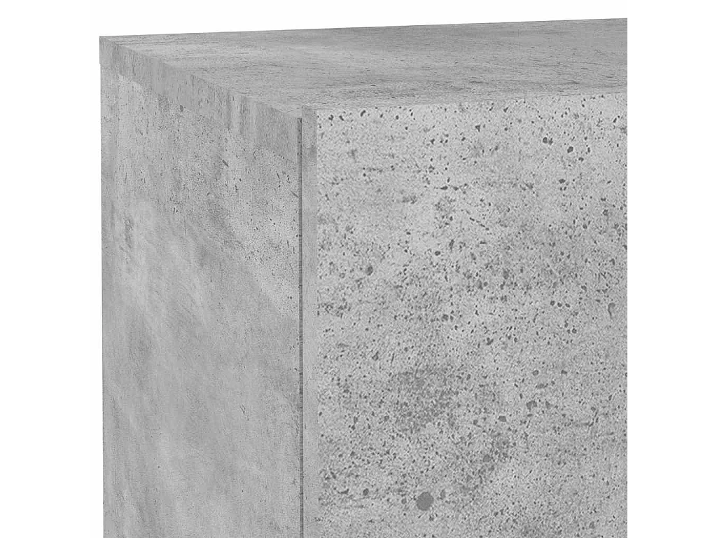 Table de chevet avec lumières LED gris béton 70x36x40,5 cm