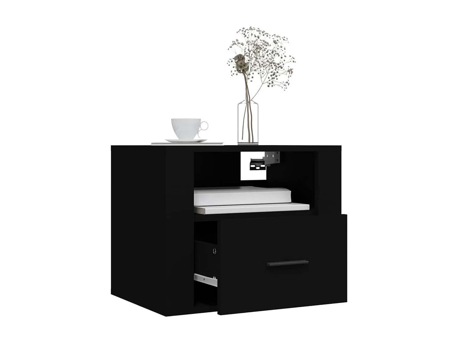 Tables de chevet murales 2 pcs Noir 50x36x40 cm