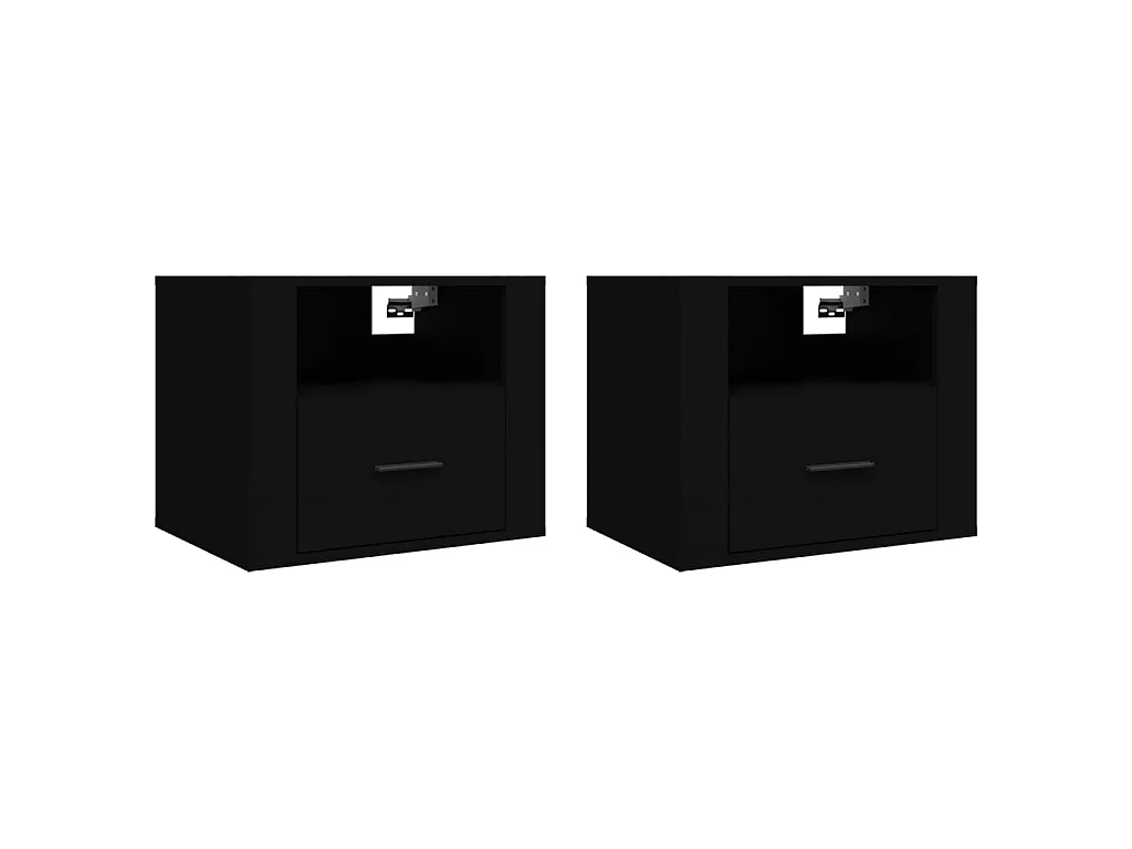 Tables de chevet murales 2 pcs Noir 50x36x40 cm