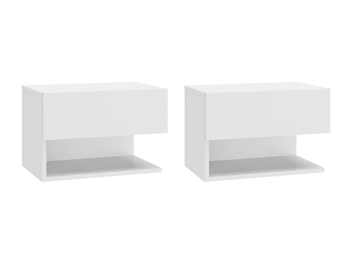 Tables de chevet murales 2 pcs Blanc
