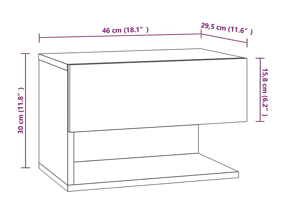 Tables de chevet murales 2 pcs Blanc