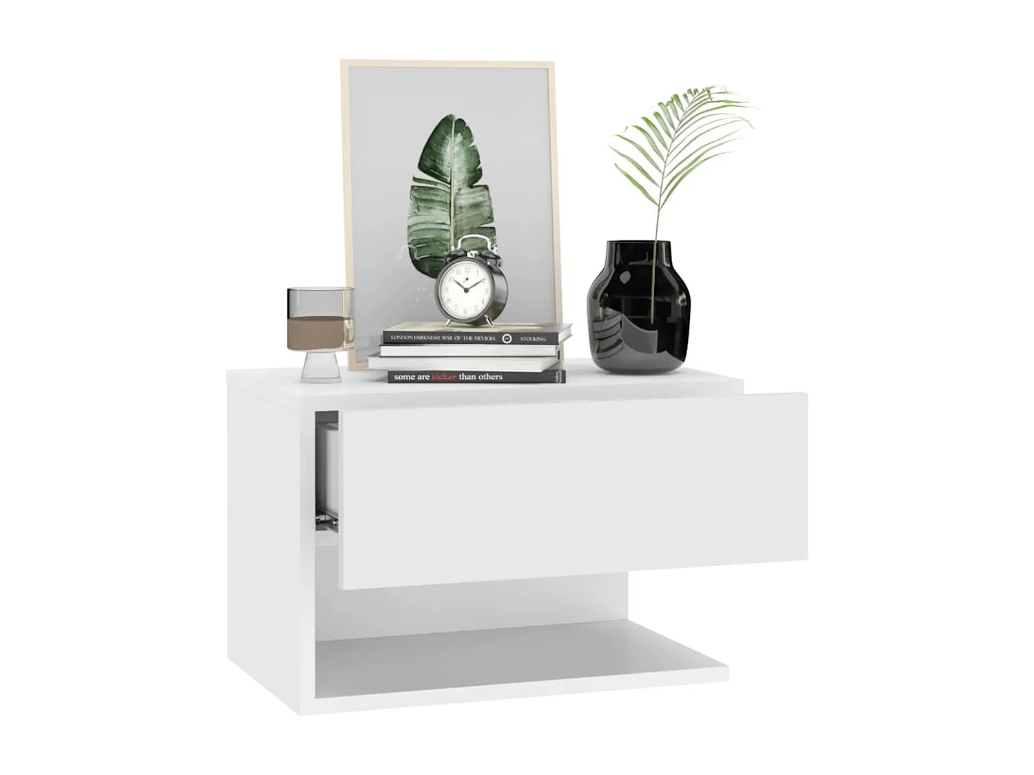 Tables de chevet murales 2 pcs Blanc