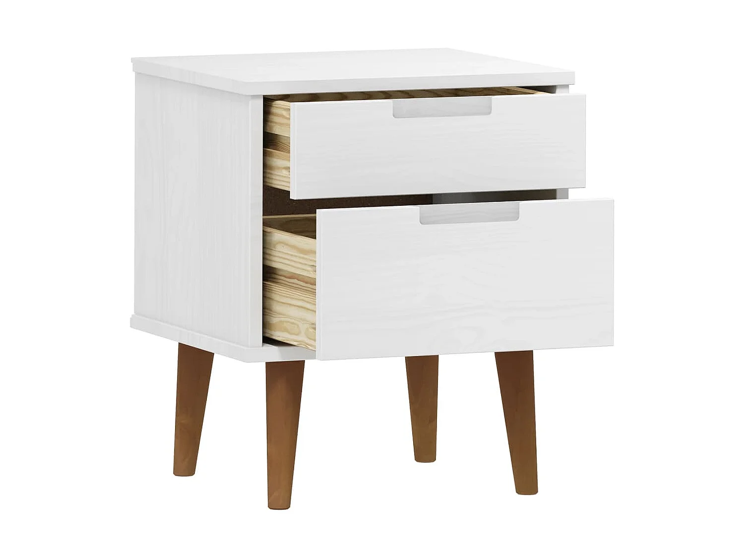 Mesa de cabeceira MOLDE 40x35x48 cm pinho maciço branco