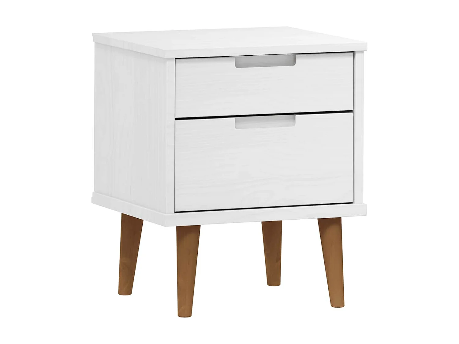 Table de chevet MOLDE Blanc 40x35x48 cm Bois de pin massif