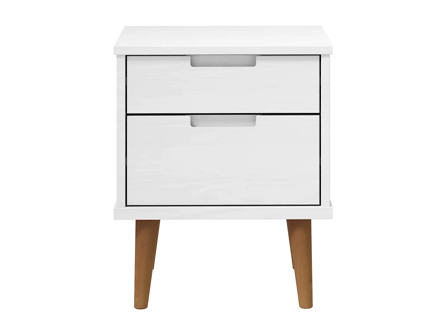 Table de chevet MOLDE Blanc 40x35x48 cm Bois de pin massif