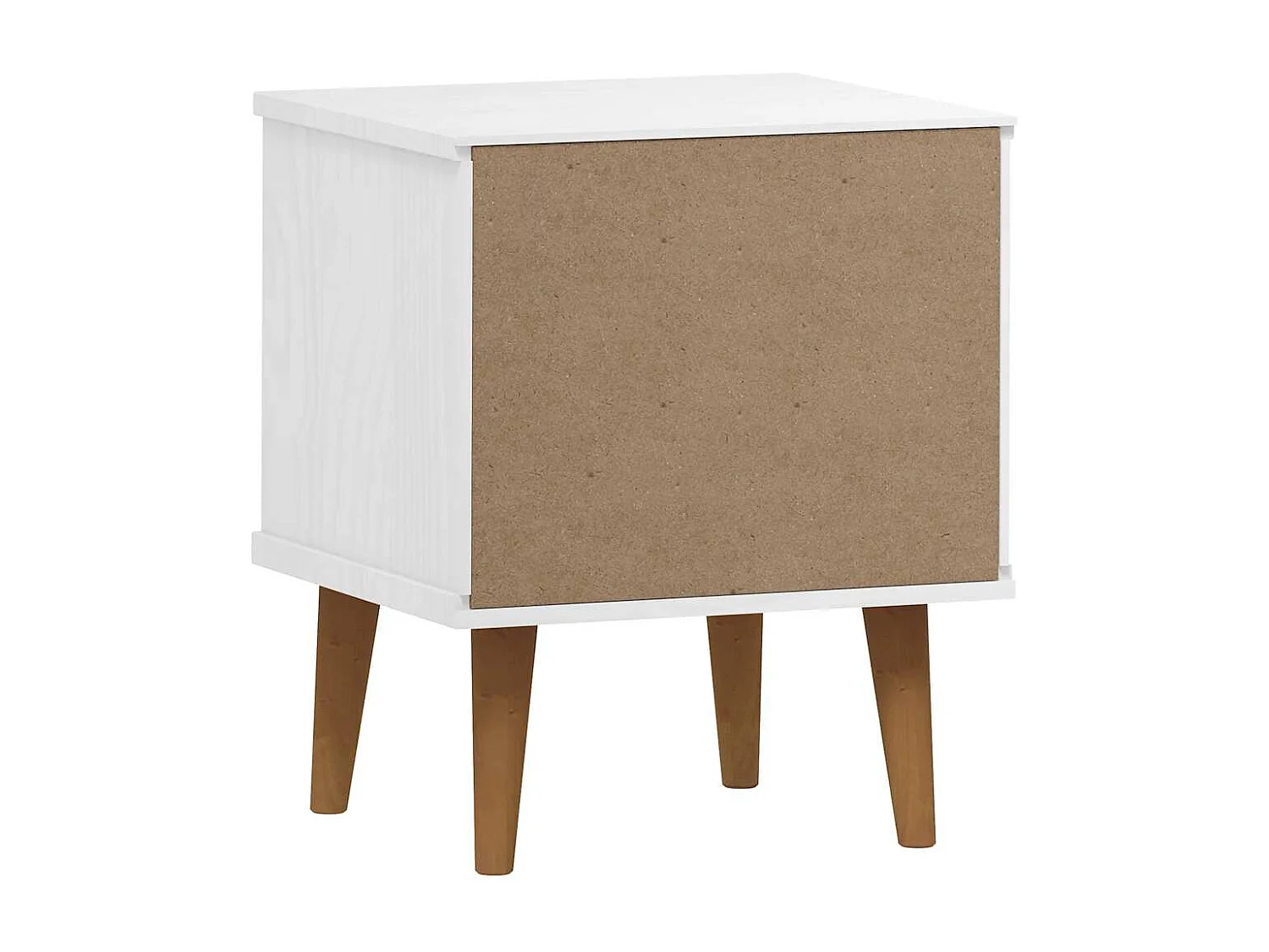 Table de chevet MOLDE Blanc 40x35x48 cm Bois de pin massif