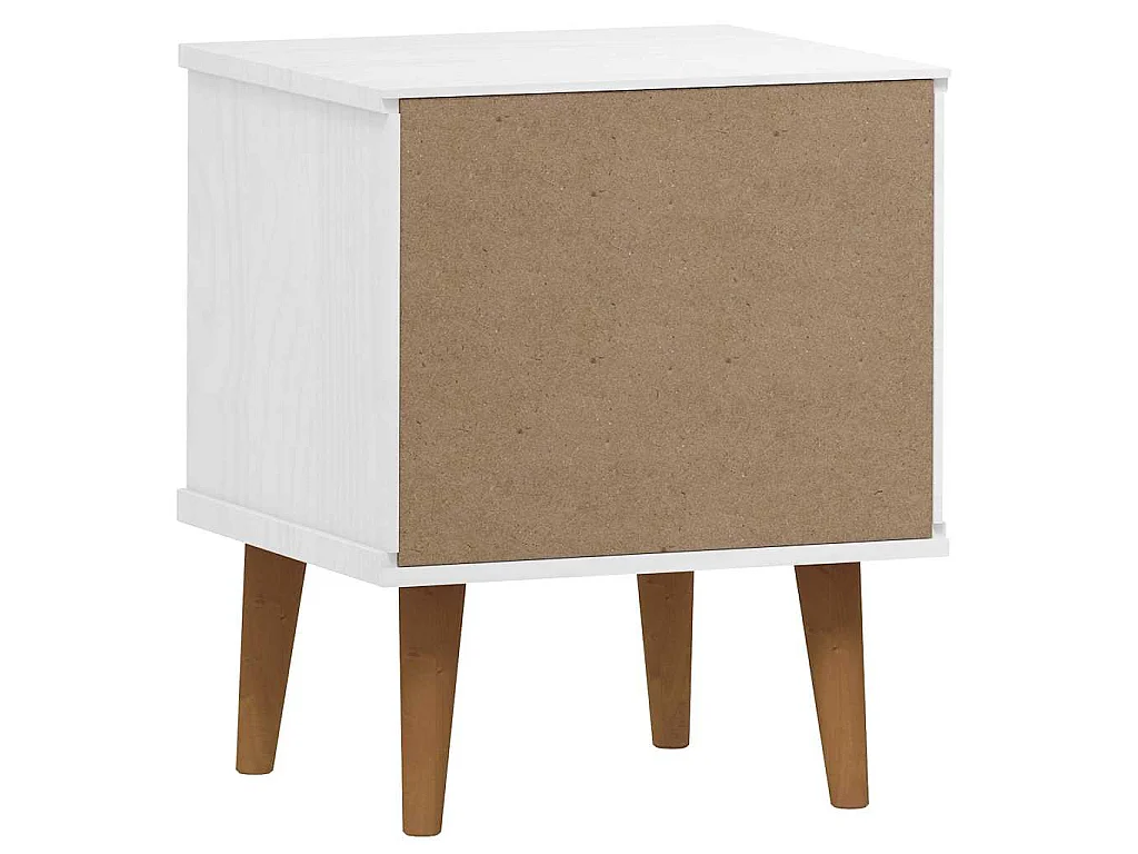 Nachttisch MOLDE Weiß 40x35x48 cm Massivholz Kiefer