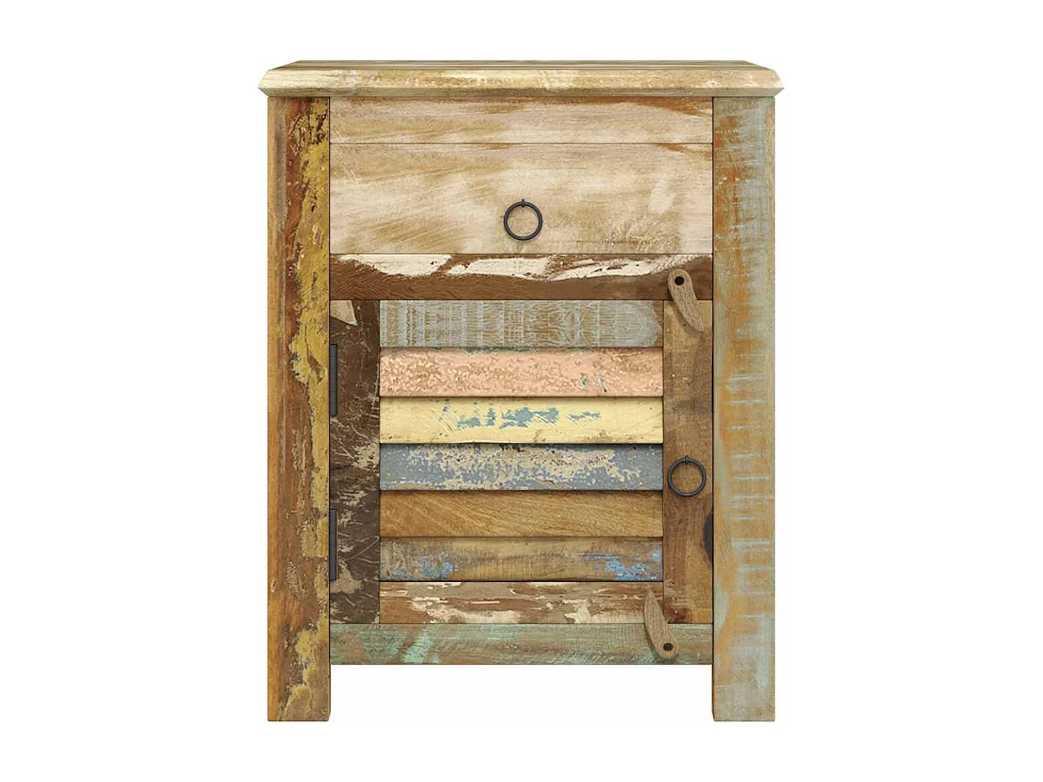 Table de coin avec 1 tiroir et 1 porte Bois de récupération