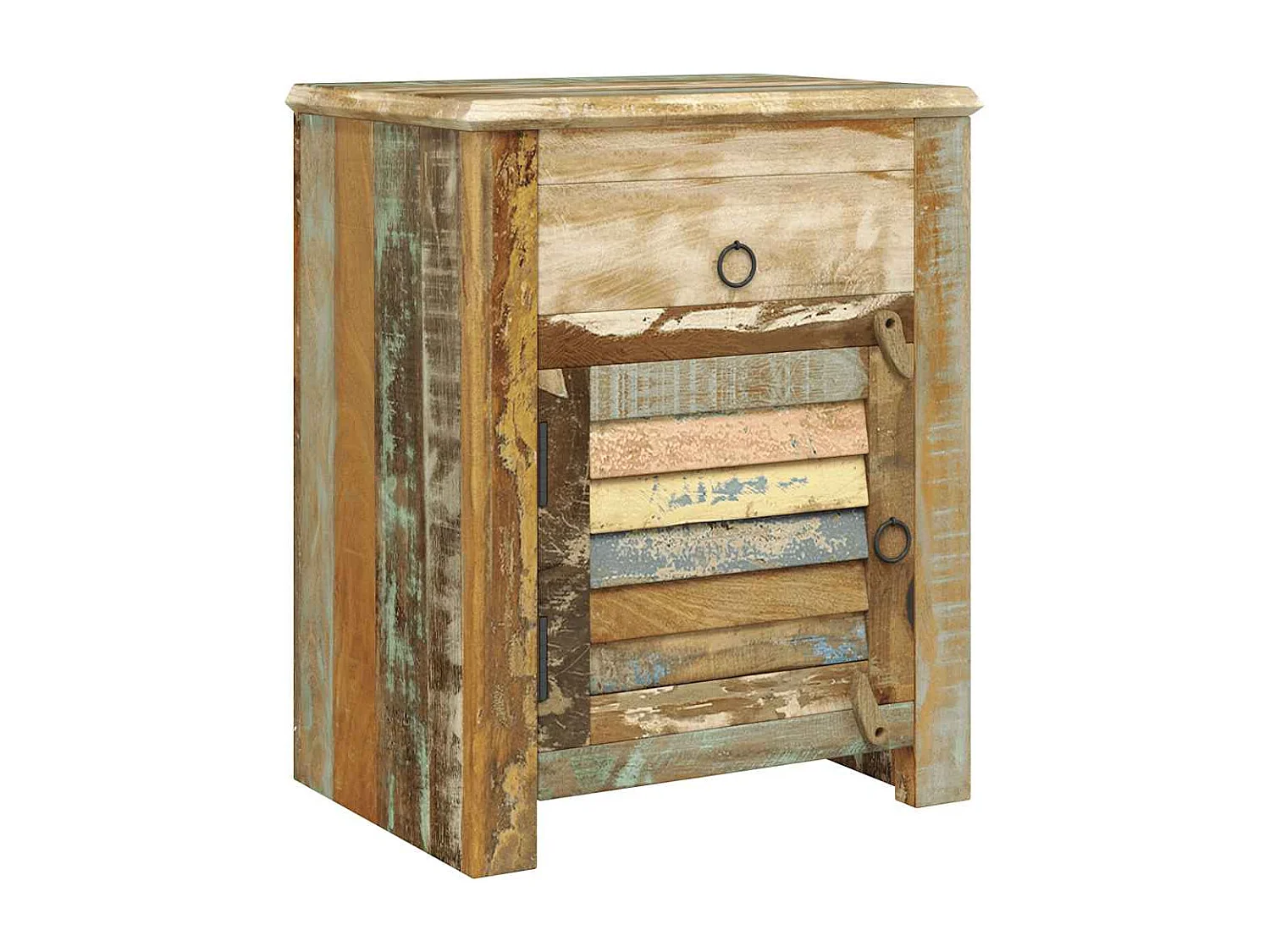 Table de coin avec 1 tiroir et 1 porte Bois de récupération