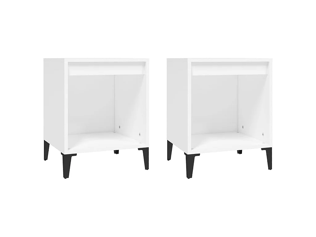 Tables de chevet 2 pcs Blanc 40x35x50 cm