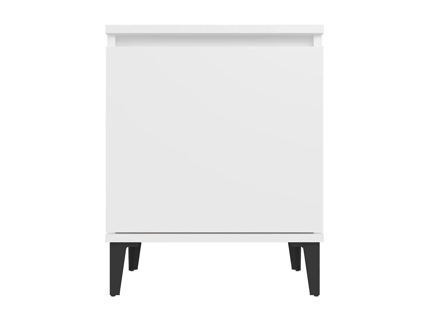 Comodini con Gambe in Metallo Bianco 40x30x50 cm