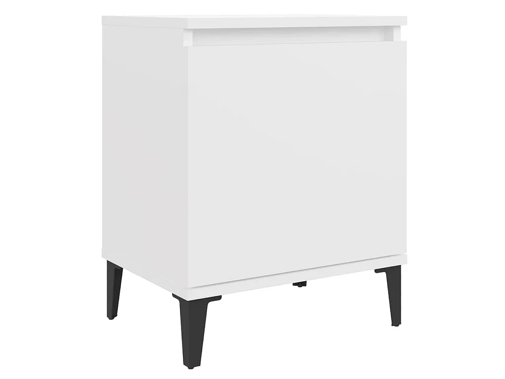 Tables de chevet avec pieds en métal blanc 40x30x50 cm