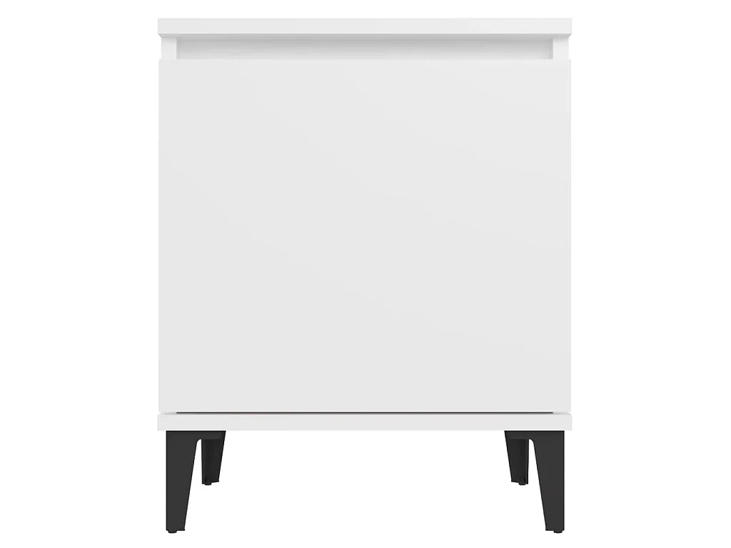 Tables de chevet avec pieds en métal blanc 40x30x50 cm