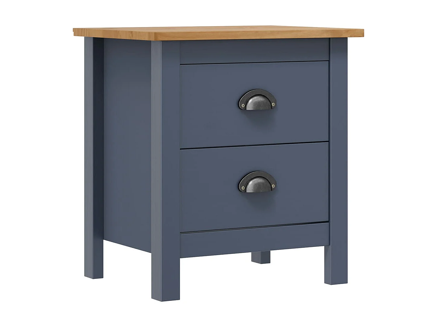 Mesitas de noche Hill 2 uds madera de pino gris 46x35x49,5 cm