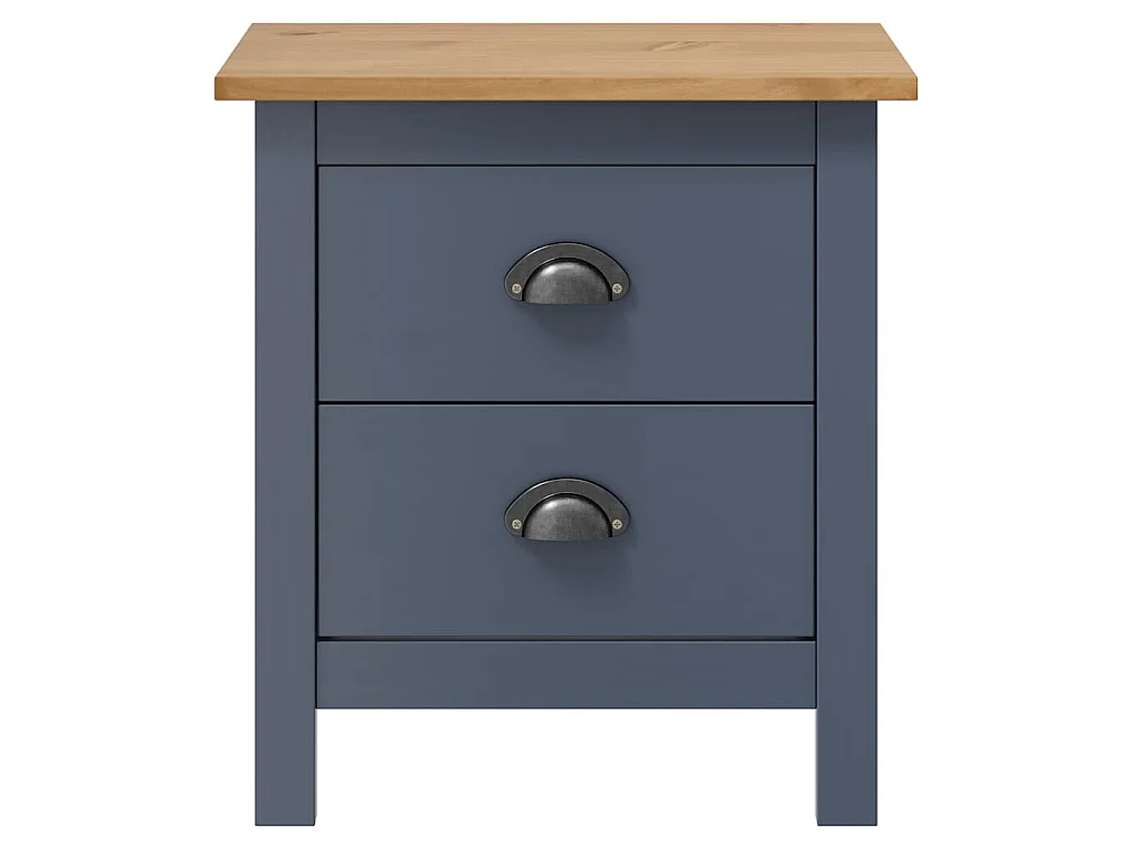 Tables de chevet Hill 2 pcs Gris 46x35x49,5 cm Bois de pin