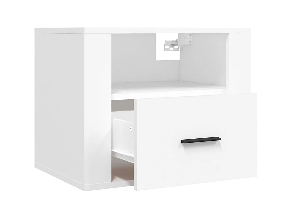 Mesitas de noche de pared 2 uds blanco 50x36x40 cm