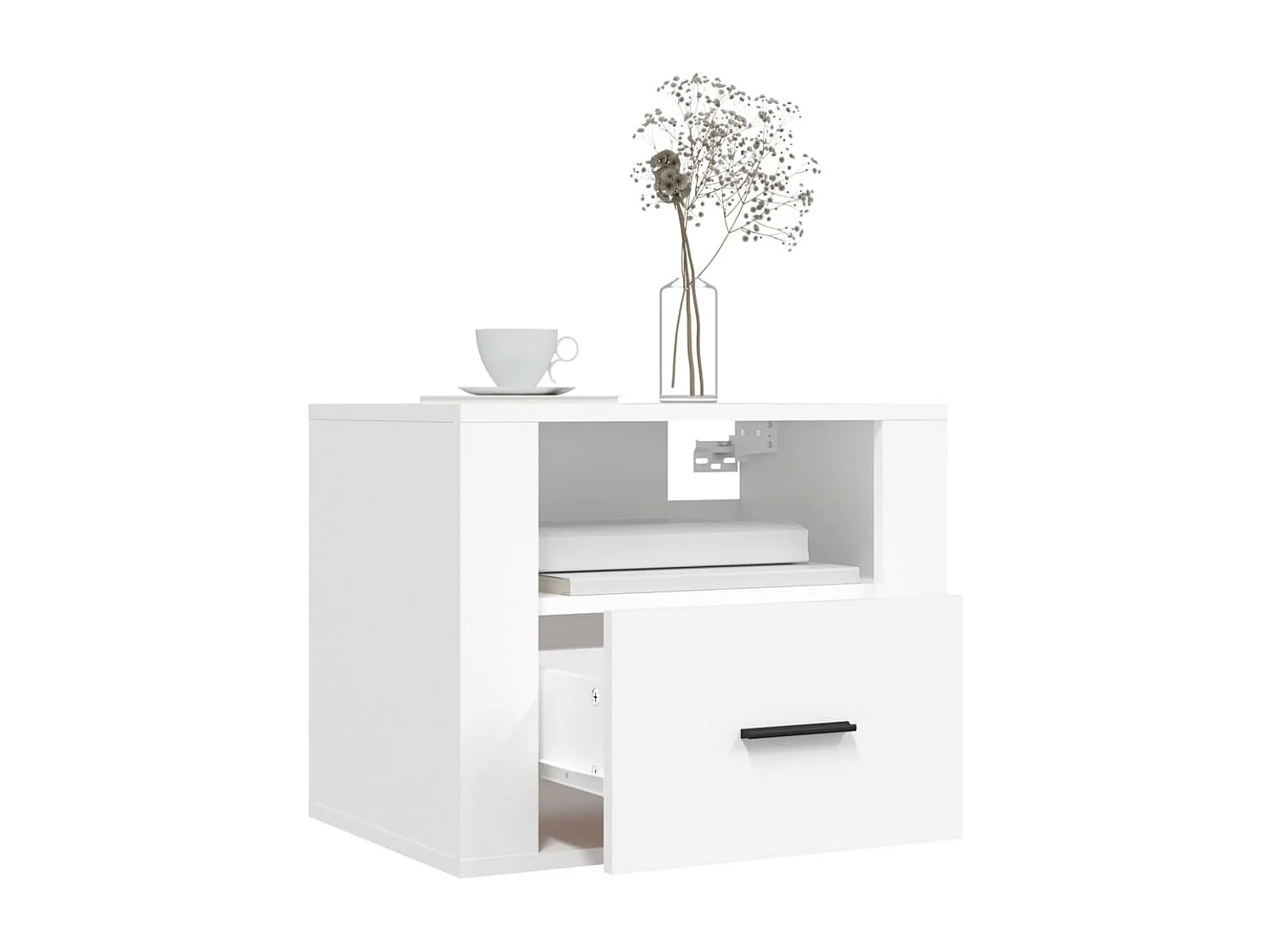 Mesitas de noche de pared 2 uds blanco 50x36x40 cm