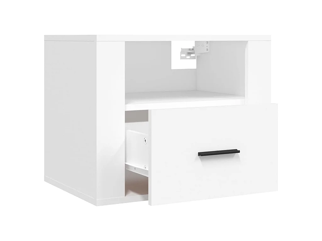 Mesitas de noche de pared 2 uds blanco 50x36x40 cm