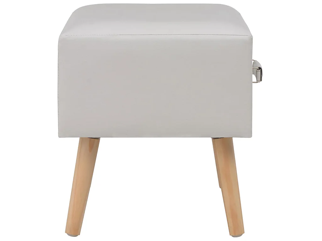 Mesa-de-cabeceira 40x35x40 cm couro artificial branco