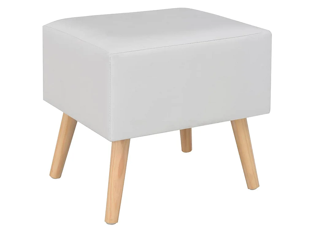 Table de chevet Blanc 40x35x40 cm Similicuir
