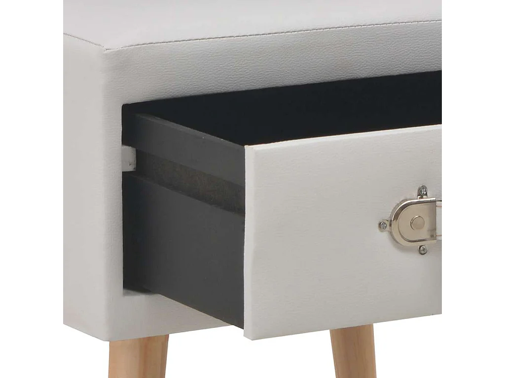Table de chevet Blanc 40x35x40 cm Similicuir