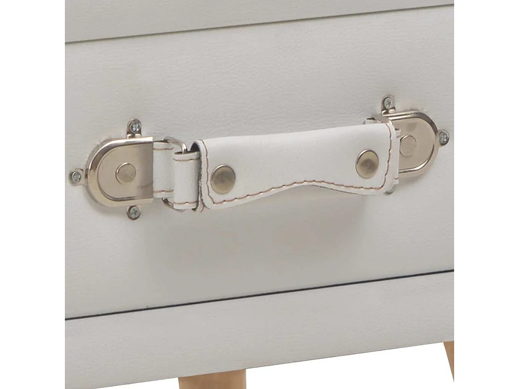Table de chevet Blanc 40x35x40 cm Similicuir
