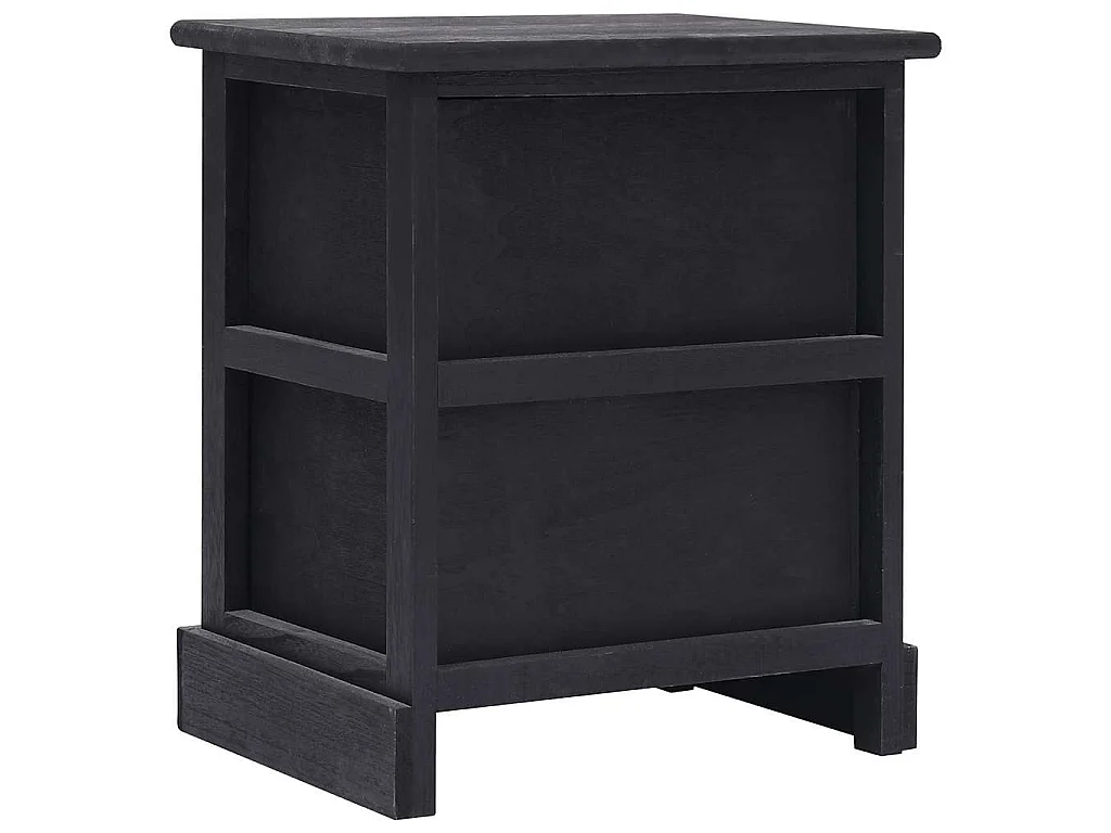 Table de chevet Noir 38 x 28 x 45 cm Bois de Paulownia