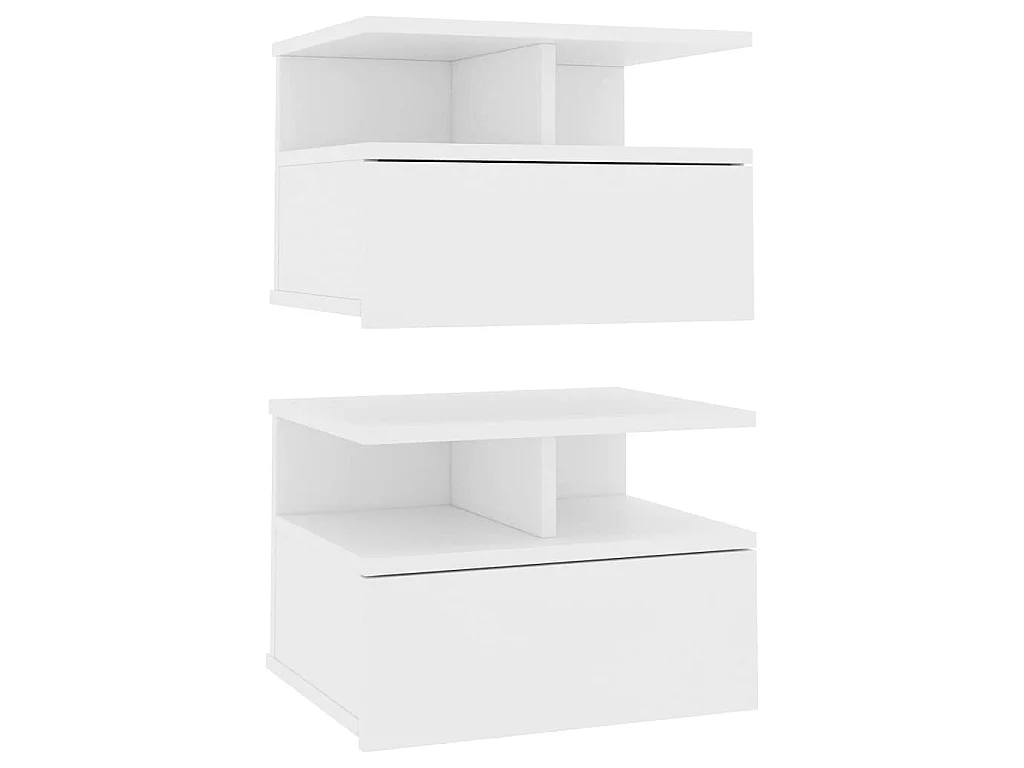 Mesita de noche flotantes 2 uds madera contrachapada 40x31x27cm