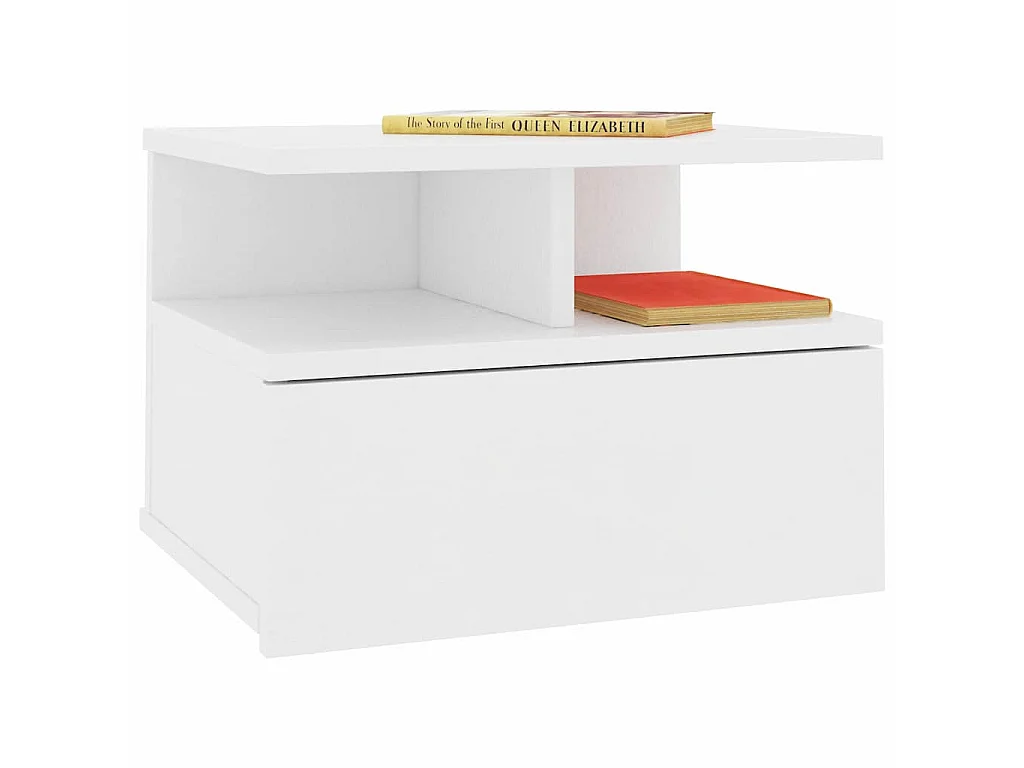 Tables de chevet flottantes 2 pcs Blanc 40x31x27 cm Aggloméré