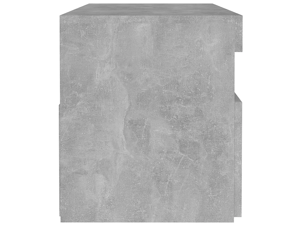 Comodino con Luci LED Grigio Cemento 60x35x40 cm