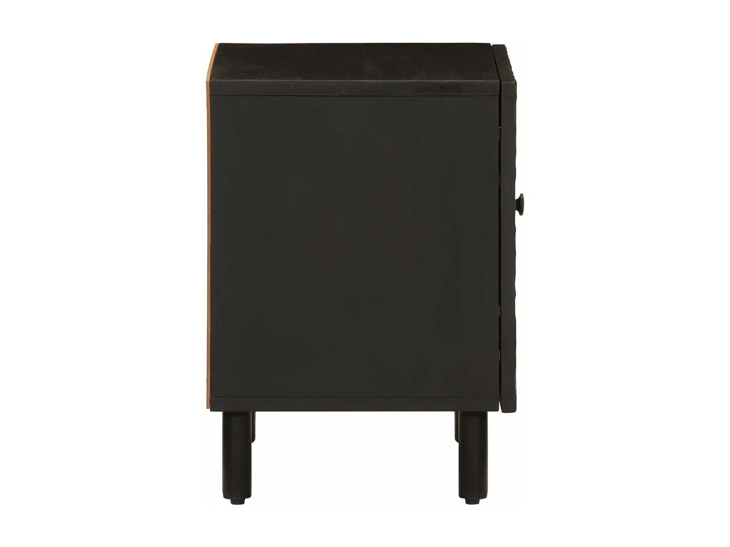 Comodini 2pz Neri 40x33x46 cm in Legno Massello di Mango