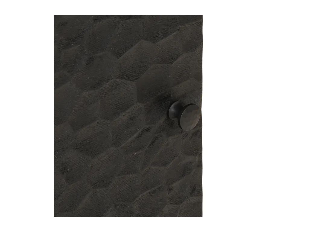 Tables de chevet 2 pcs noir 40x33x46 cm bois de manguier solide