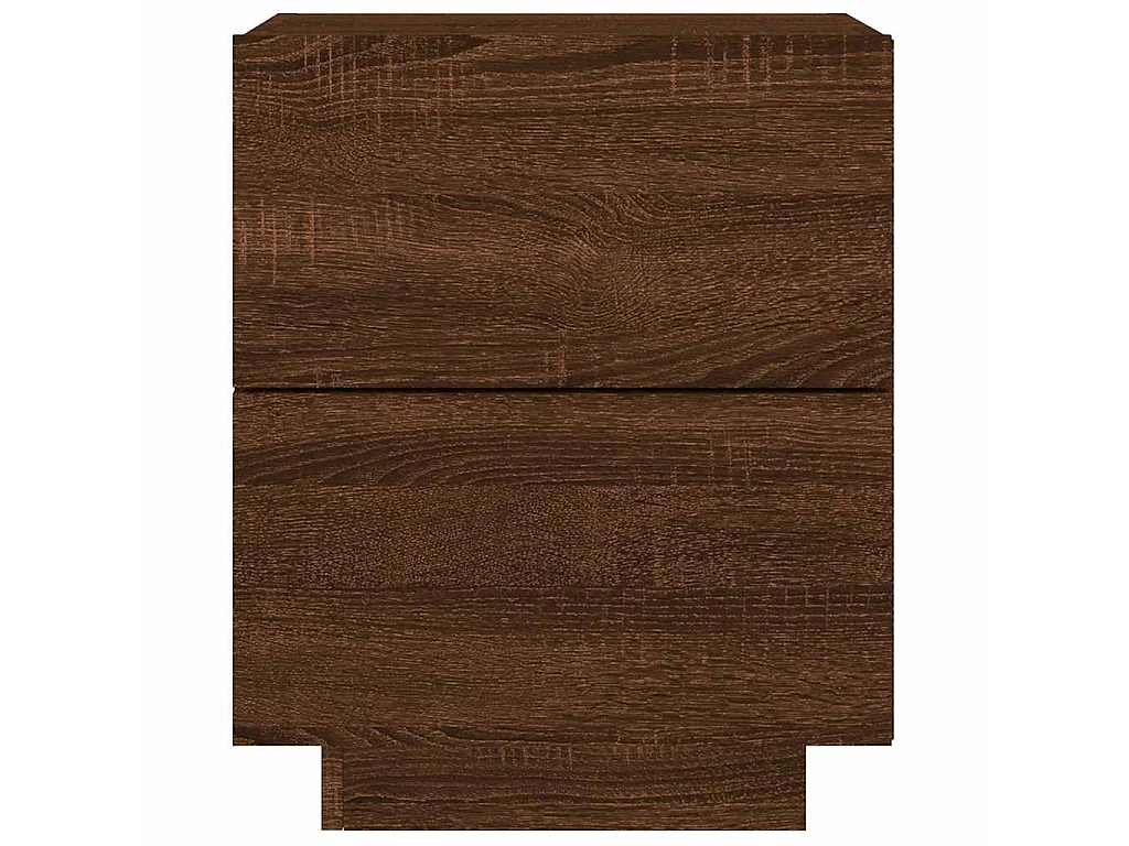 Comodino con Luci LED Rovere Marrone in Legno Multistrato