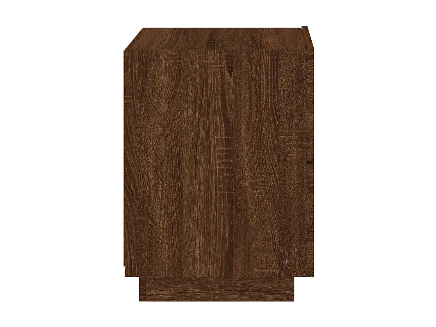 Comodino con Luci LED Rovere Marrone in Legno Multistrato