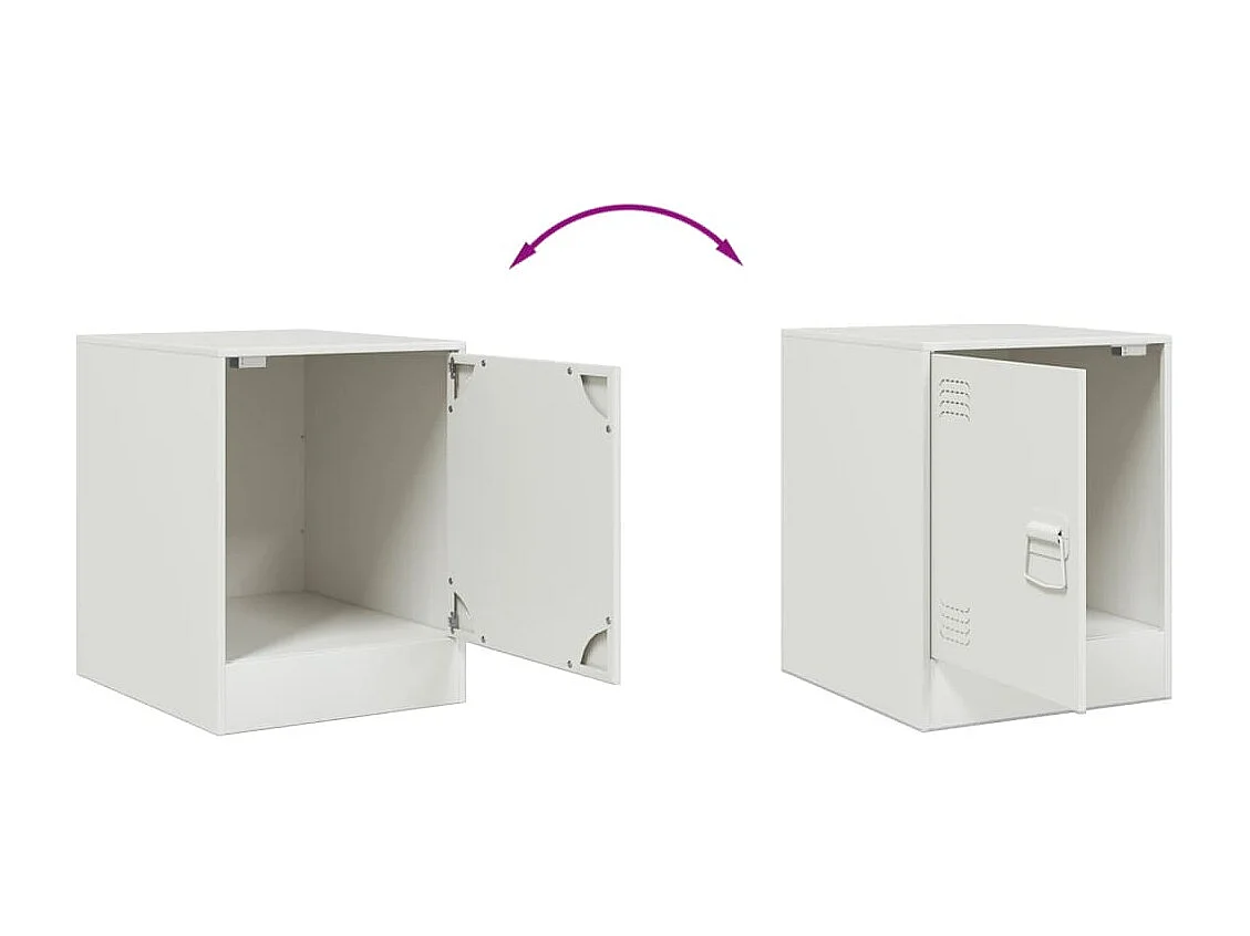 Nachttisch Weiß 34,5x39x44 cm Stahl