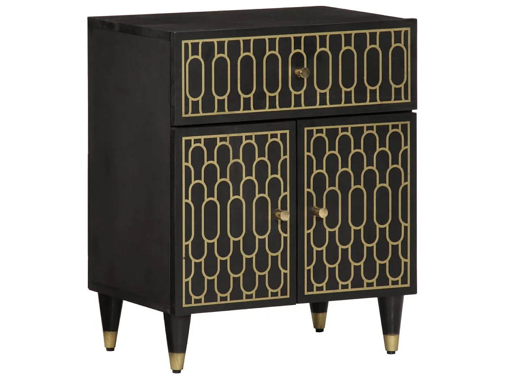 Comodino 50x33x60 cm in Legno Massello di Mango