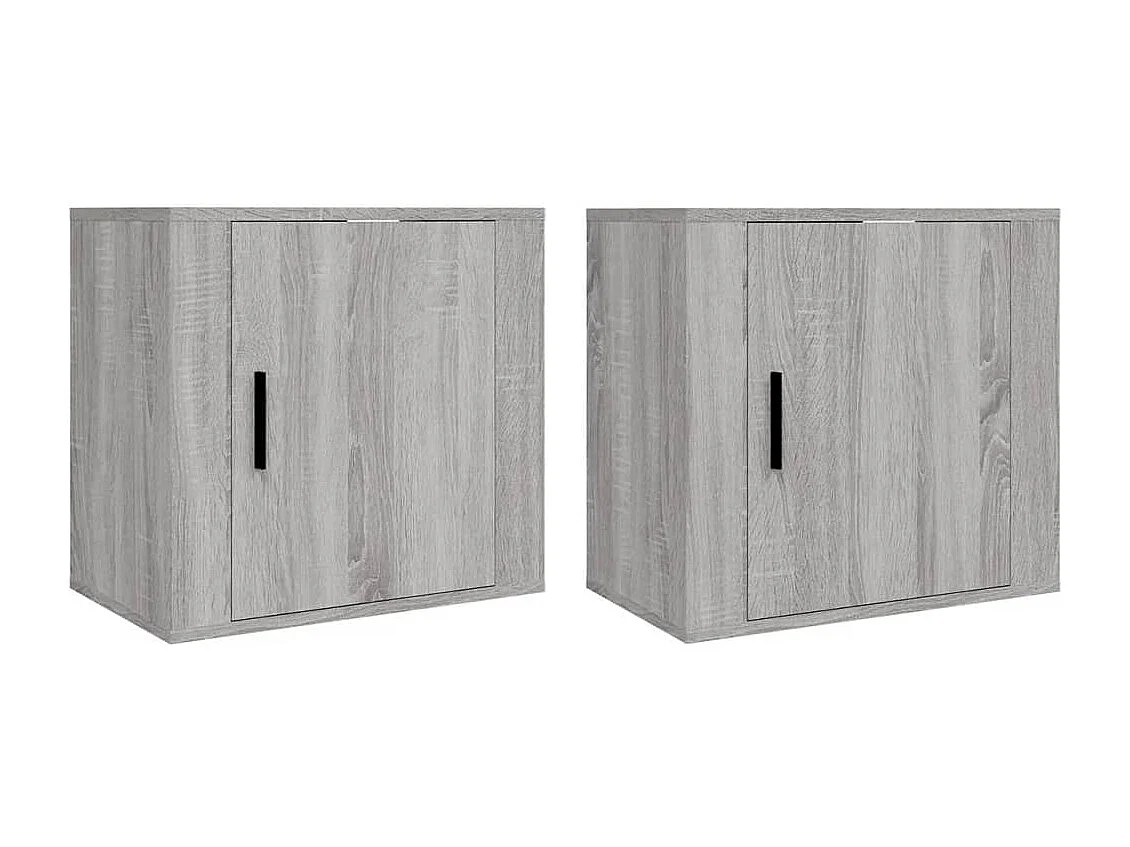 Wand-Nachttische 2 Stk. Grau Sonoma 50x30x47 cm