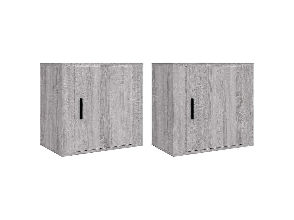 Wand-Nachttische 2 Stk. Grau Sonoma 50x30x47 cm