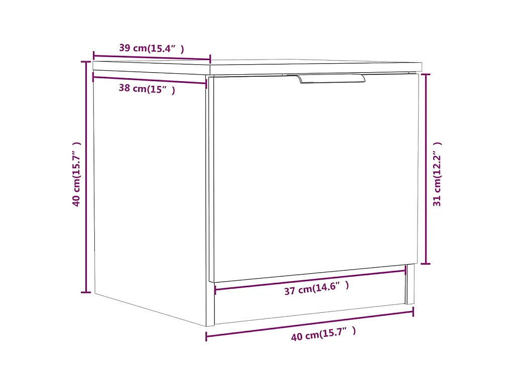Tables de chevet 2 pcs Chêne fumé 40x39x40 cm