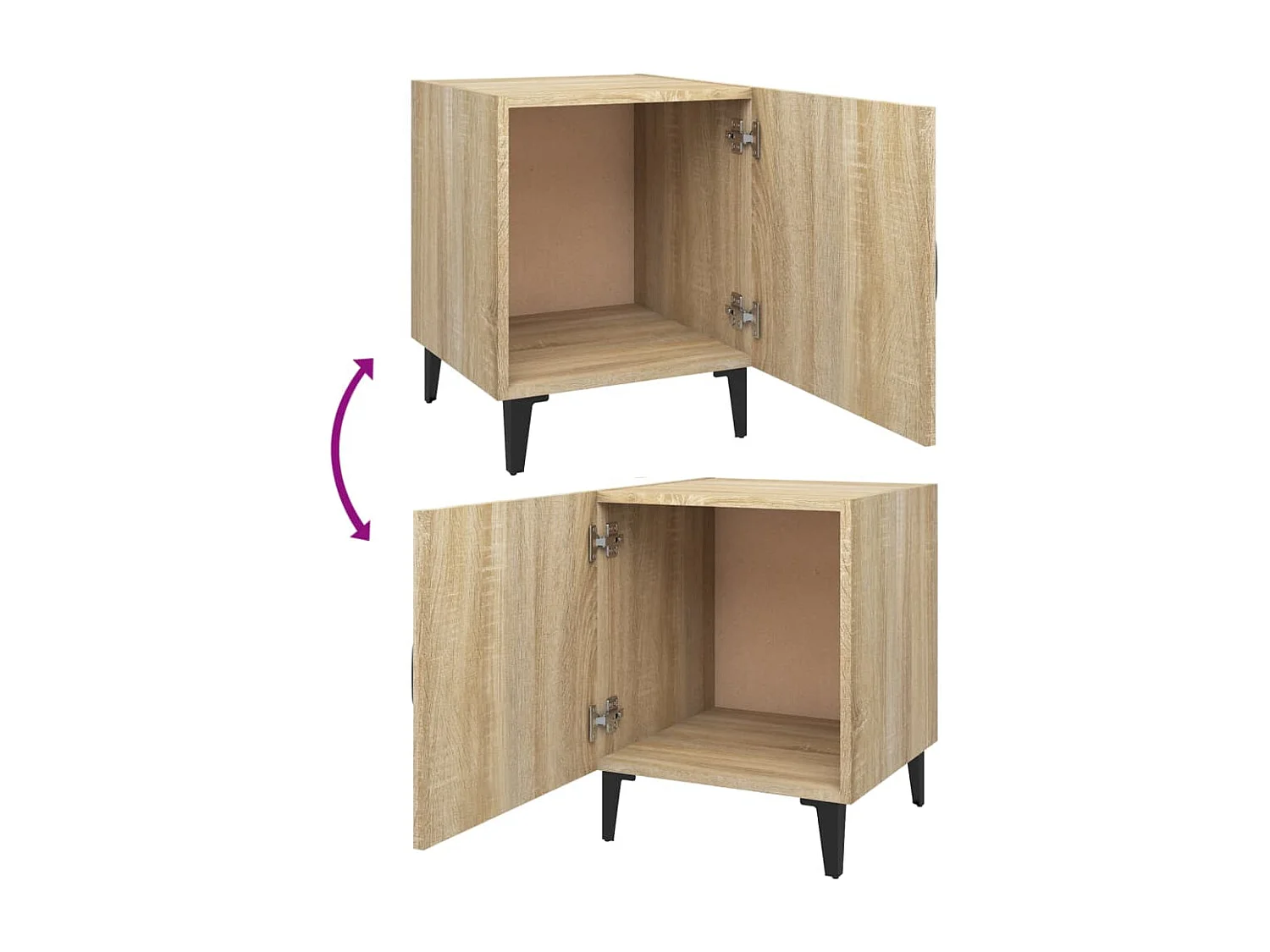 Mesitas de noche 2 uds madera contrachapada color roble Sonoma