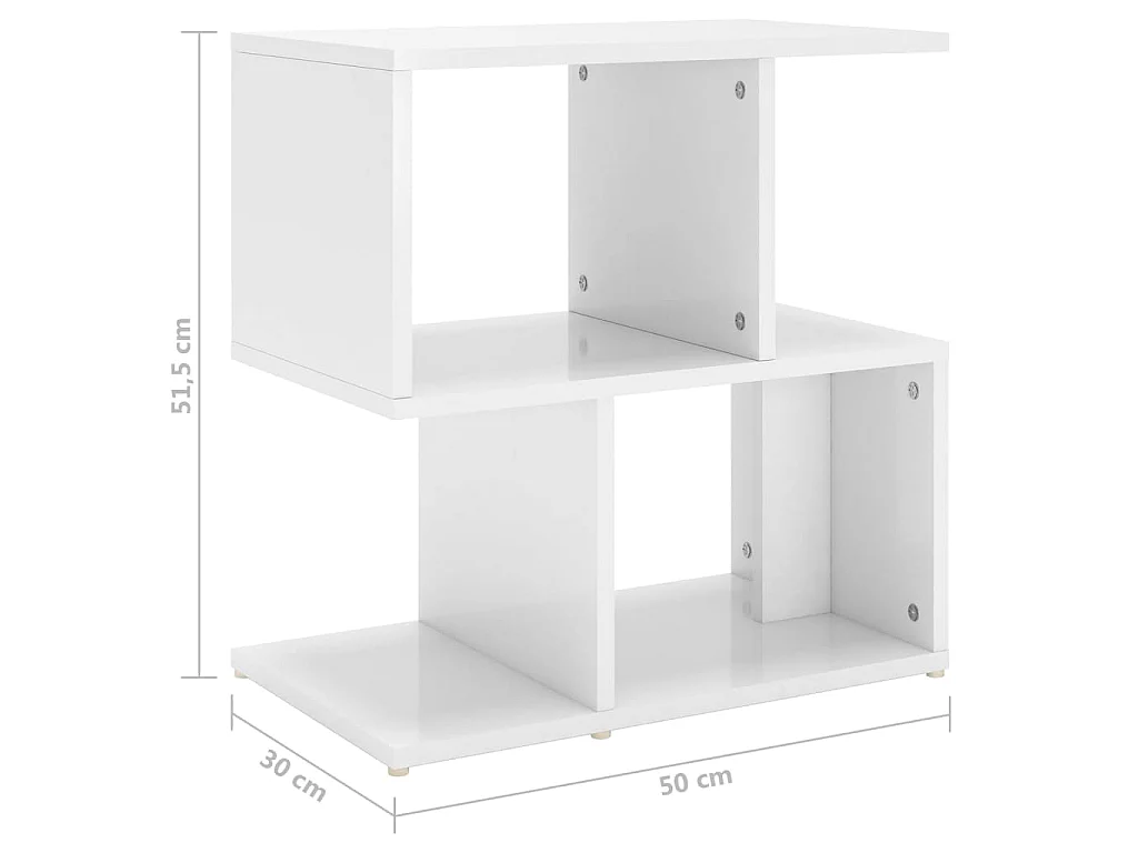 Tables de chevet 2 pcs blanc brillant bois d'ingénierie