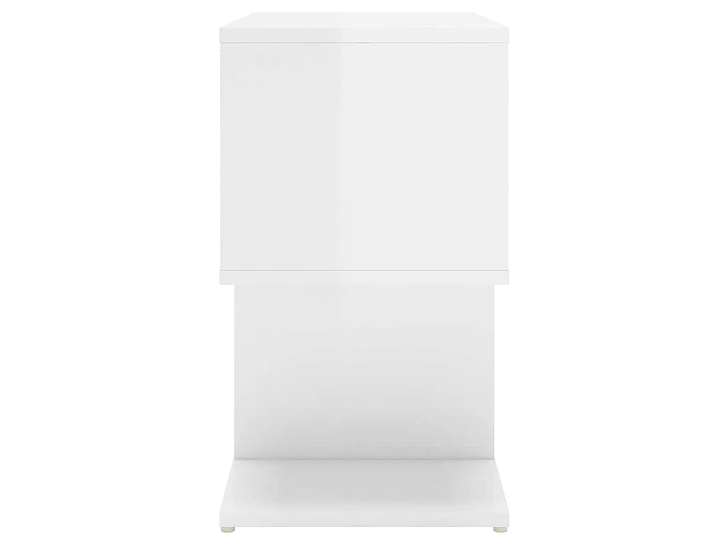 Tables de chevet 2 pcs blanc brillant bois d'ingénierie
