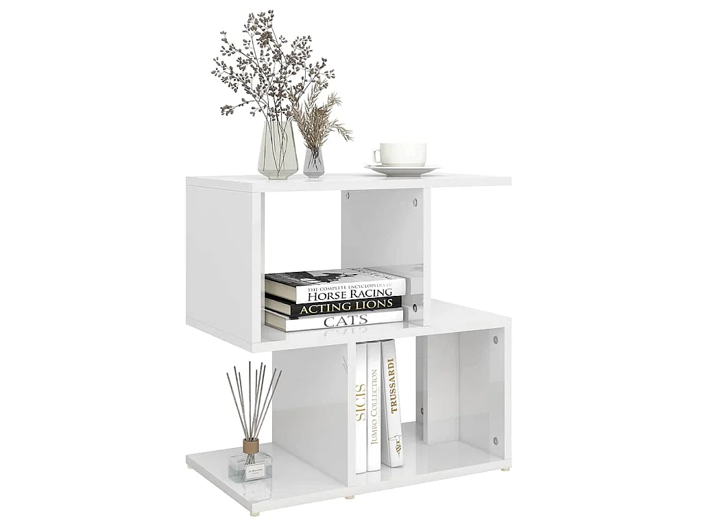 Tables de chevet 2 pcs blanc brillant bois d'ingénierie