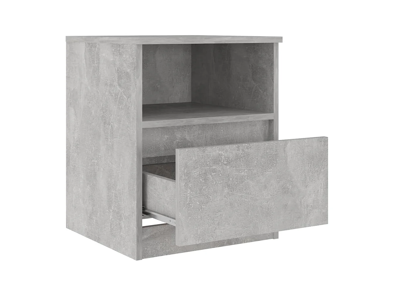 Comodino Grigio Cemento 40x40x50 cm in Legno Multistrato