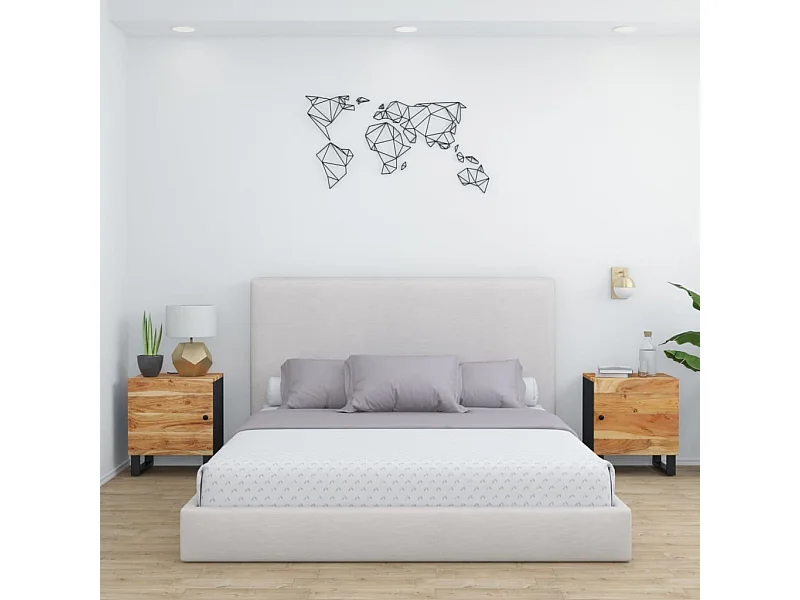 Mesitas de noche 2 uds madera maciza de acacia 40x33x46 cm