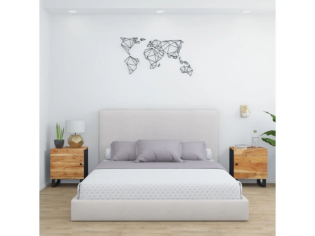 Nachttische 2 Stk. 40x33x46 cm Massivholz Akazie