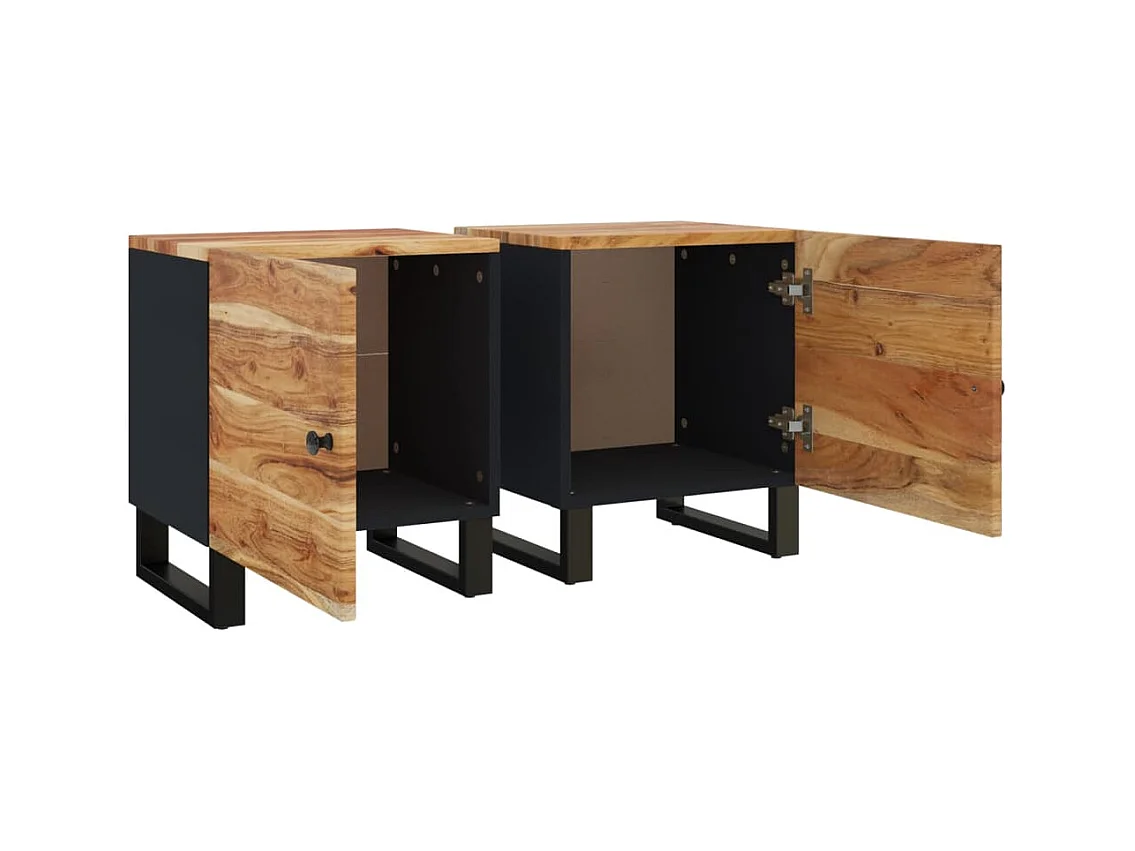 Mesitas de noche 2 uds madera maciza de acacia 40x33x46 cm