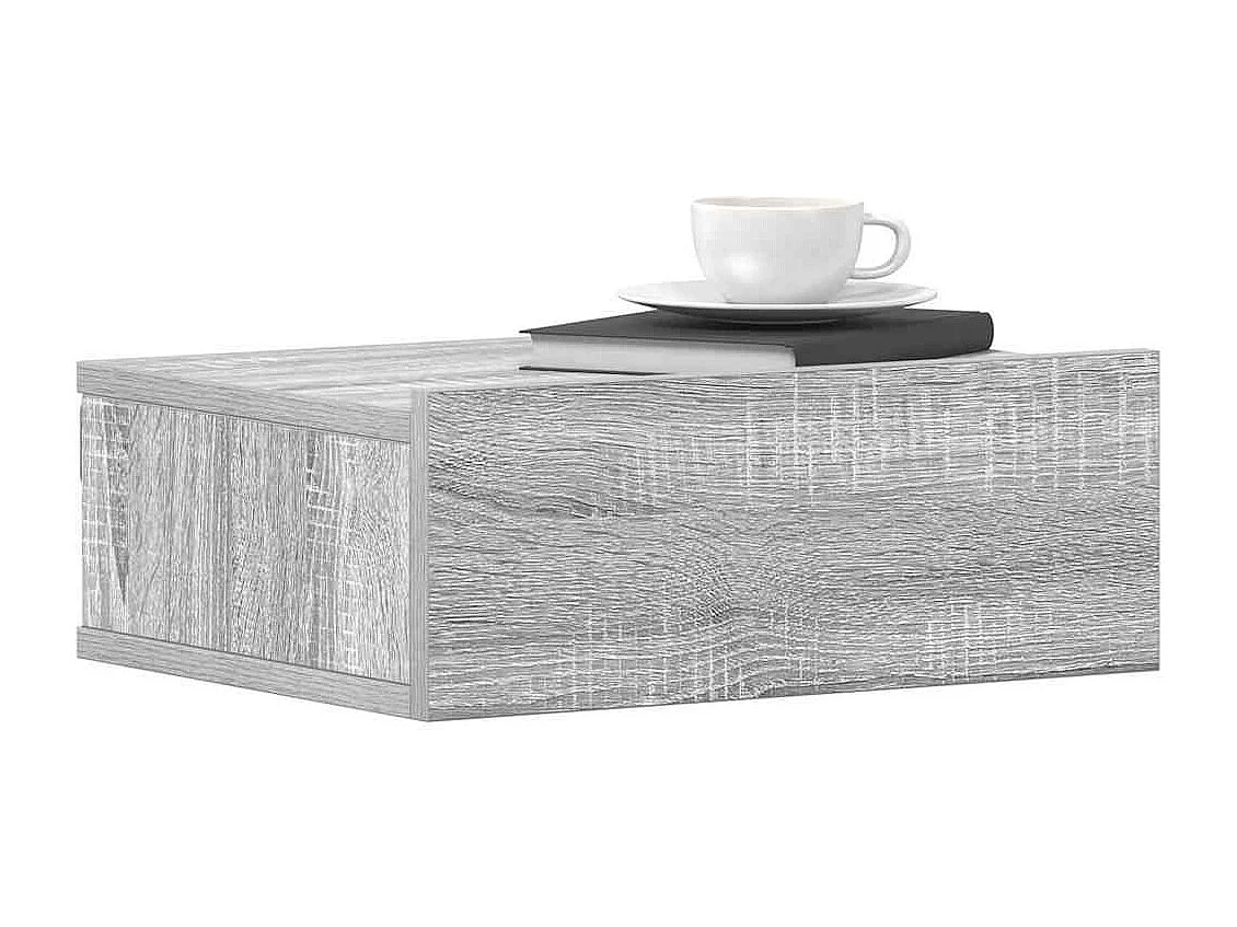 Comodini Pensili Grigio Sonoma 2pz 40x30x15cm Legno Multistrato