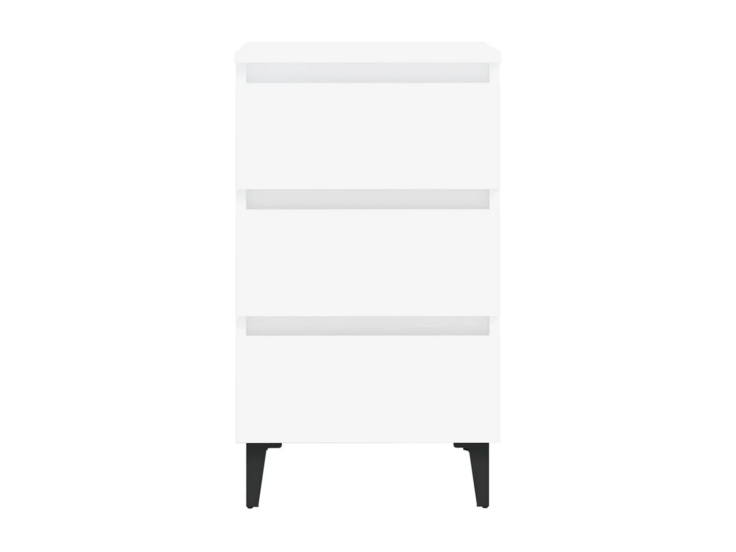 Comodino con Gambe in Metallo Bianco 40x35x69 cm